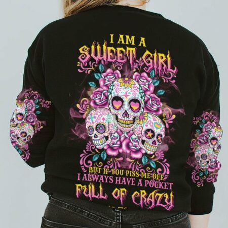 I AM A SWEET GIRL 3 SUGAR SKULLS ALL OVER PRINT - TLTW2311224