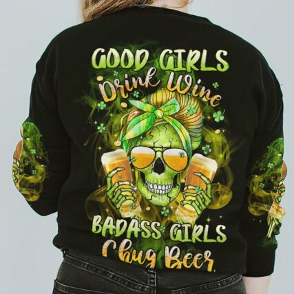 B GIRLS CHUG BEER MESSY BUN PATRICK'S DAY ALL OVER PRINT - TLTR1101231