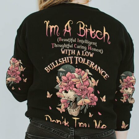 I'M A B FLOWER SKULL ALL OVER PRINT - TLTW2812221