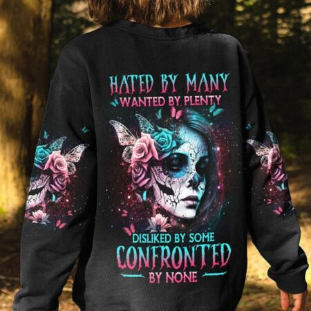 HATED BY MANY WANTED BY PLENTY SKULL FLOWER ALL OVER PRINT - YHDU0903232