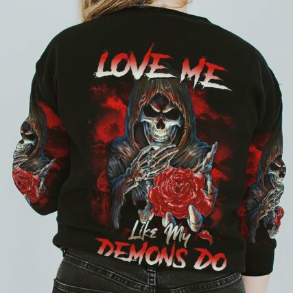 LOVE ME LIKE MY DEMONS DO REAPER ROSE ALL OVER PRINT - TLTR2811224