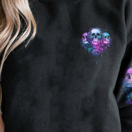 I AM A SWEET GIRL PURPLE FLOWER SKULL ALL OVER PRINT - TLNZ2801233