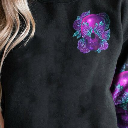 I AM A SWEET GIRL PURPLE FLOWER SKULL ALL OVER PRINT - TLTW1612221