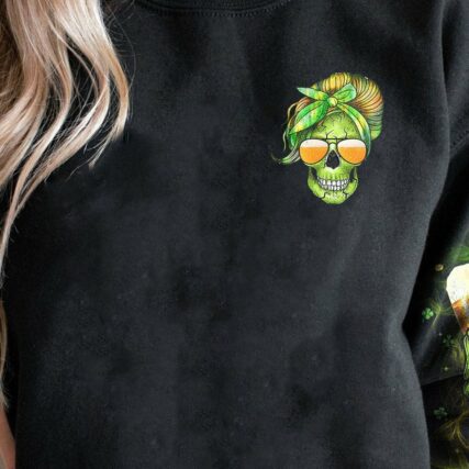 B GIRLS CHUG BEER MESSY BUN PATRICK'S DAY ALL OVER PRINT - TLTR1101231