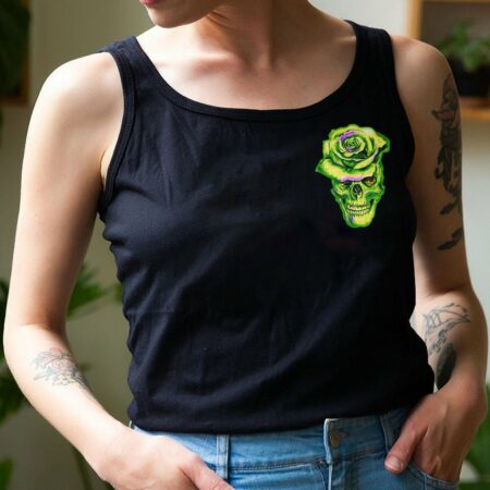 DON'T TRY TO FIGURE ME OUT GREEN SKULL ROSE ALL OVER PRINT - TLTW2212221