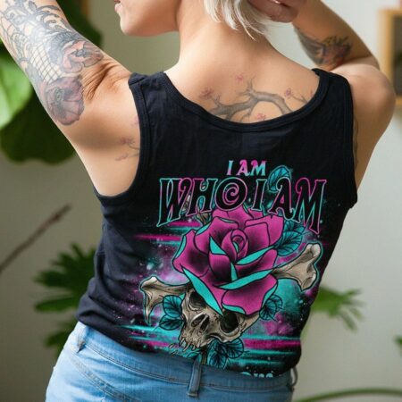 I AM WHO I AM BONES ROSE SKULL FLOWER ALL OVER PRINT - TLNO2811222