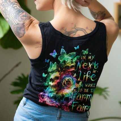 KARMA FAIRY 3 SKULLS ROSE ALL OVER PRINT - TLNO2412221
