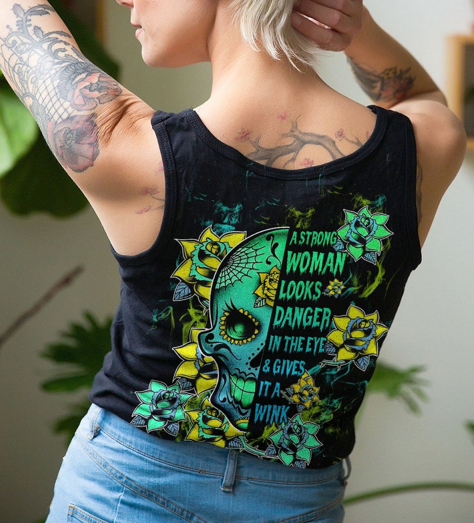 A STRONG WOMAN LOOKS DANGER HALF SUGAR SKULL ALL OVER PRINT - TLTW0401233