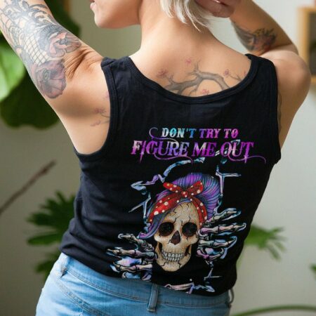 DON'T TRY TO FIGURE ME OUT PURPLE MESSY BUN ALL OVER PRINT - TLTW2511223