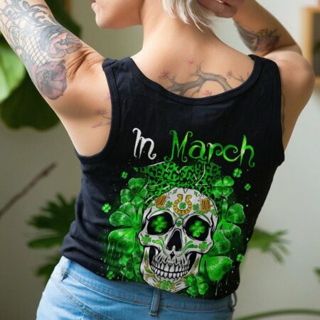 IN MARCH WE WEAR GREEN SUGAR SKULL LEOPARD PATRICK'S DAY ALL OVER PRINT - TLNO1601233