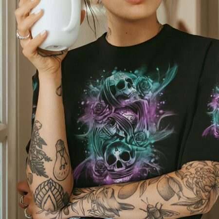 DON'T TRY TO FIGURE ME OUT 3 SKULLS ALL OVER PRINT - TLNO1012222
