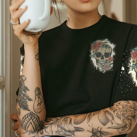 DON'T TRY TO FIGURE ME OUT LEOPARD SKULL ALL OVER PRINT - TLTY1411221