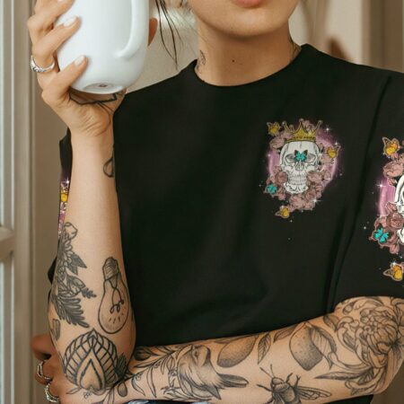 I'M FKING QUEEN ROSE WITH BUTTERFLY SKULL ALL OVER PRINT - TLTY1512221