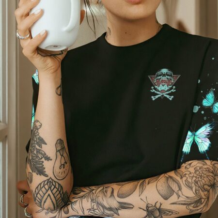 DON'T TRY TO FIGURE ME OUT TRIANGLE BUTTERFLY SKULL ALL OVER PRINT - TLNZ2712223