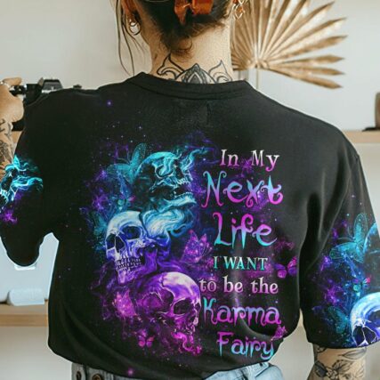 KARMA FAIRY THREE SKULLS ALL OVER PRINT - YHHG2012224