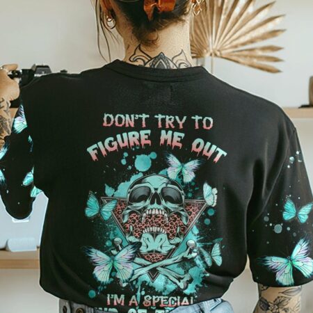 DON'T TRY TO FIGURE ME OUT TRIANGLE BUTTERFLY SKULL ALL OVER PRINT - TLNZ2712223