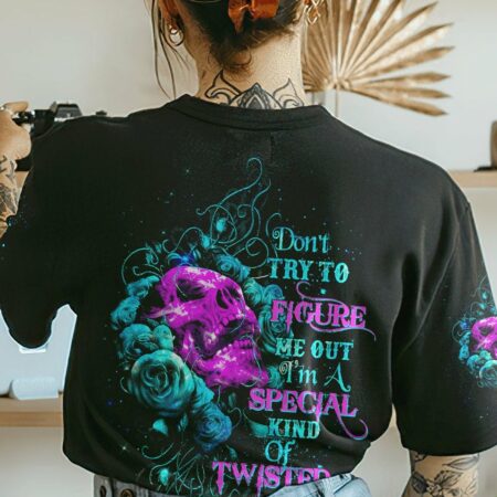 DON'T TRY TO FIGURE ME OUT ROSE SKULL ALL OVER PRINT - TLTW1312221