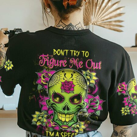 DON'T TRY TO FIGURE ME SUGAR SKULL ALL OVER PRINT - TLTW0512226