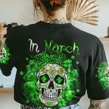 IN MARCH WE WEAR GREEN SUGAR SKULL LEOPARD PATRICK'S DAY ALL OVER PRINT - TLNO1601233