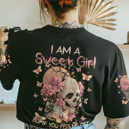 I AM A SWEET GIRL FLOWER SKULL ALL OVER PRINT - TLNZ2712224