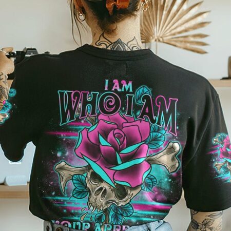 I AM WHO I AM BONES ROSE SKULL FLOWER ALL OVER PRINT - TLNO2811222