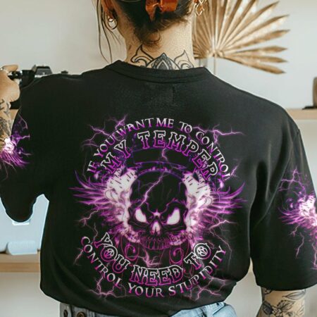 CONTROL YOUR STUPIDITY WINGS SKULL ALL OVER PRINT - TLTM1712222
