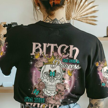 I'M FKING QUEEN ROSE WITH BUTTERFLY SKULL ALL OVER PRINT - TLTY1512221