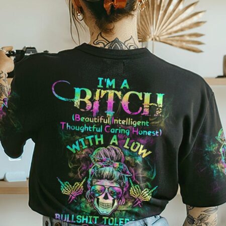 I'M A B DON'T TRY ME TIE DYE SKULL ALL OVER PRINT - TLTW0301236