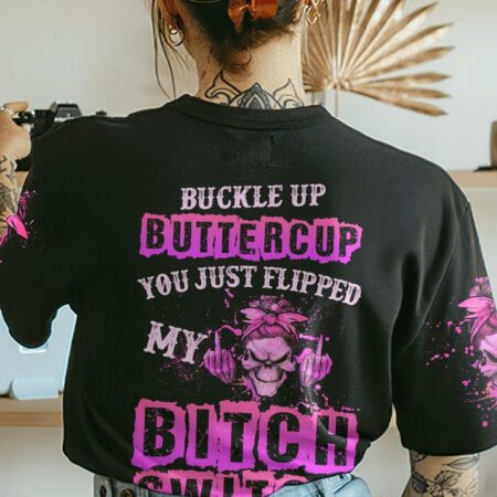 BUCKLE UP BUTTERCUP SKULL ALL OVER PRINT - TLTW1612223