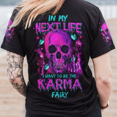 KARMA FAIRY PINK SKULL ALL OVER PRINT - TLTM2312221