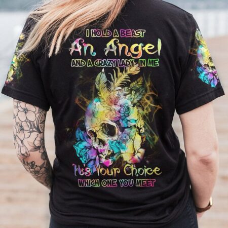 I HOLD A BEAST AN ANGEL AND A CRAZY LADY ALL OVER PRINT - YHHN0803234