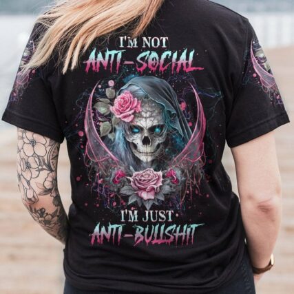 I'M NOT ANTI-SOCIAL SKULL ALL OVER PRINT - YHHG1303233
