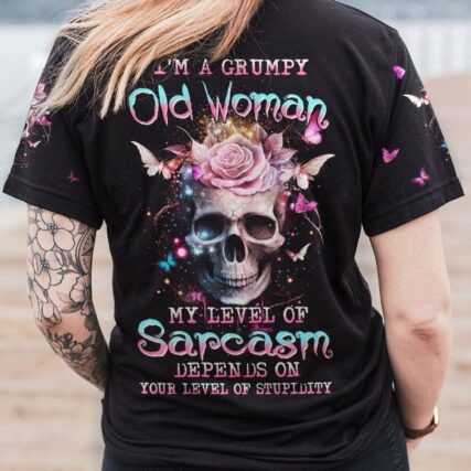 I'M A GRUMPY OLD WOMAN ROSE SKULL ALL OVER PRINT - YHHN1002231