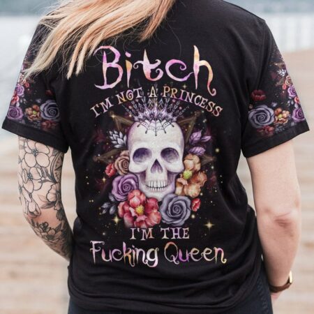 I'M THE F QUEEN FLOWER SKULL ALL OVER PRINT - YHLN1003233