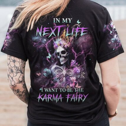 KARMA FAIRY SKULL SKELETON ROSE ALL OVER PRINT - YHHN0303234