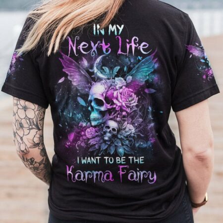 KARMA FAIRY SKULL WINGS ROSES ALL OVER PRINT - TLNZ2702234