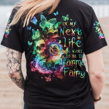 KARMA FAIRY 3 SKULLS ROSE ALL OVER PRINT - TLNO2412221