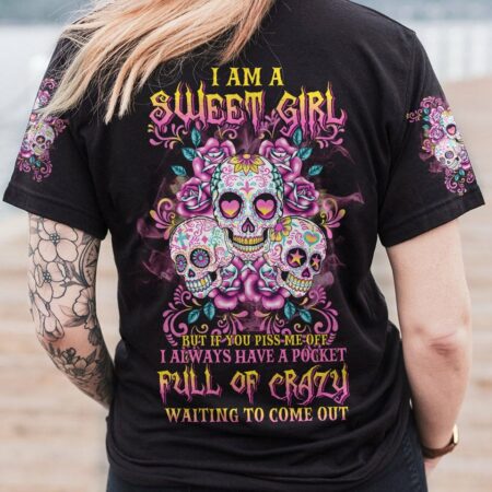I AM A SWEET GIRL 3 SUGAR SKULLS ALL OVER PRINT - TLTW2311224
