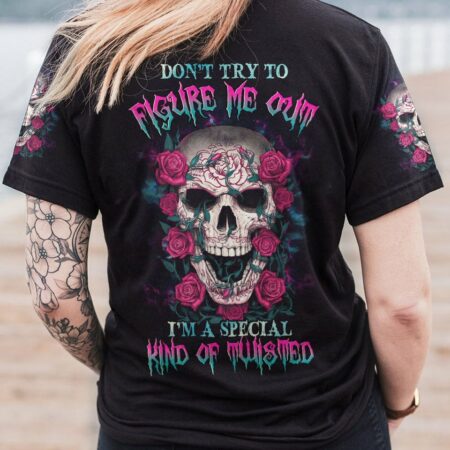 DON'T TRY TO FIGURE ME OUT SKULL ROSE ALL OVER PRINT - YHHG1811224
