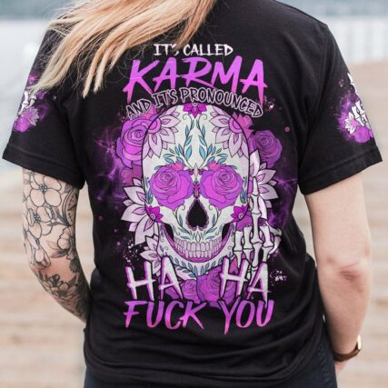 HAHA F YOU SUGAR SKULL PURPLE ALL OVER PRINT - TLNO1712223