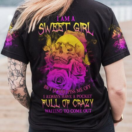 I AM A SWEET GIRL SKULL ROSE ALL OVER PRINT - YHHG1411224