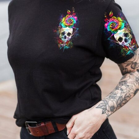 I TRY TO AVOID DRAMA TIE DYE SKULL ALL OVER PRINT - YHHG3012223