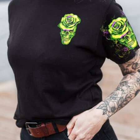 DON'T TRY TO FIGURE ME OUT GREEN SKULL ROSE ALL OVER PRINT - TLTW2212221