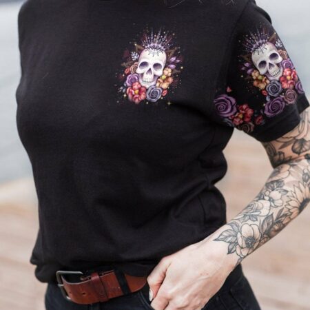 I'M THE F QUEEN FLOWER SKULL ALL OVER PRINT - YHLN1003233