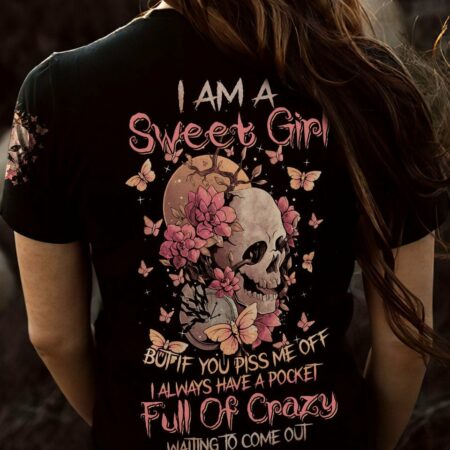 I AM A SWEET GIRL FLOWER SKULL ALL OVER PRINT - TLNZ2712224