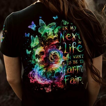 KARMA FAIRY 3 SKULLS ROSE ALL OVER PRINT - TLNO2412221