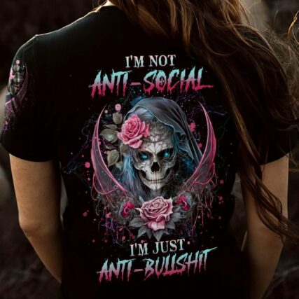I'M NOT ANTI-SOCIAL SKULL ALL OVER PRINT - YHHG1303233