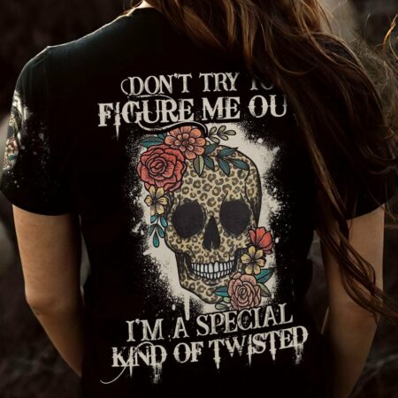 DON'T TRY TO FIGURE ME OUT LEOPARD SKULL ALL OVER PRINT - TLTY1411221
