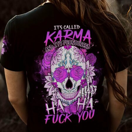 HAHA F YOU SUGAR SKULL PURPLE ALL OVER PRINT - TLNO1712223