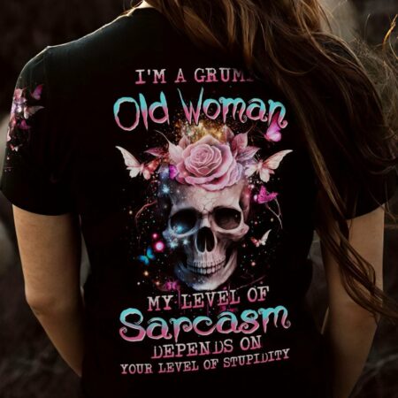 I'M A GRUMPY OLD WOMAN ROSE SKULL ALL OVER PRINT - YHHN1002231